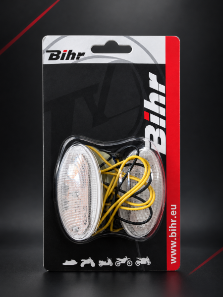Clignotants œil de carénage LED Bihr transparents – Paire